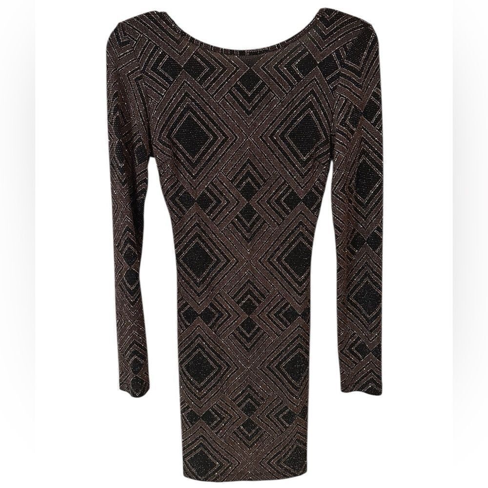 Privy Black Long Sleeve Sequin Dress Size 1